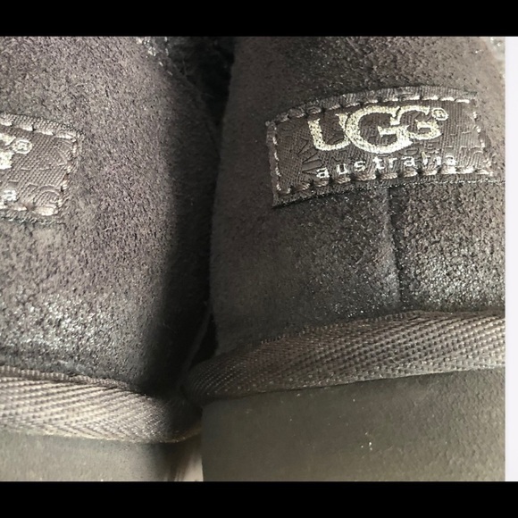 UGG Cambridge Metallic Dk. Gray Ankle Sweater Bootie 7M Suede Rib Knit Buckle - Picture 6 of 9